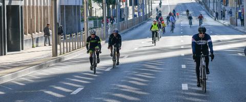 fietsers in de Wetstraat