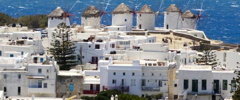 Griekenland windmolens van Mykonos