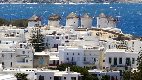 Éoliennes de Mykonos en Grèce