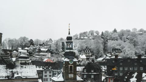 Monschau onder de sneeuw