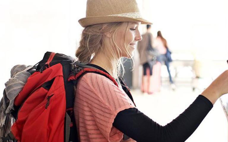 Woman showing her ID
