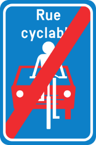fin Rue cyclable